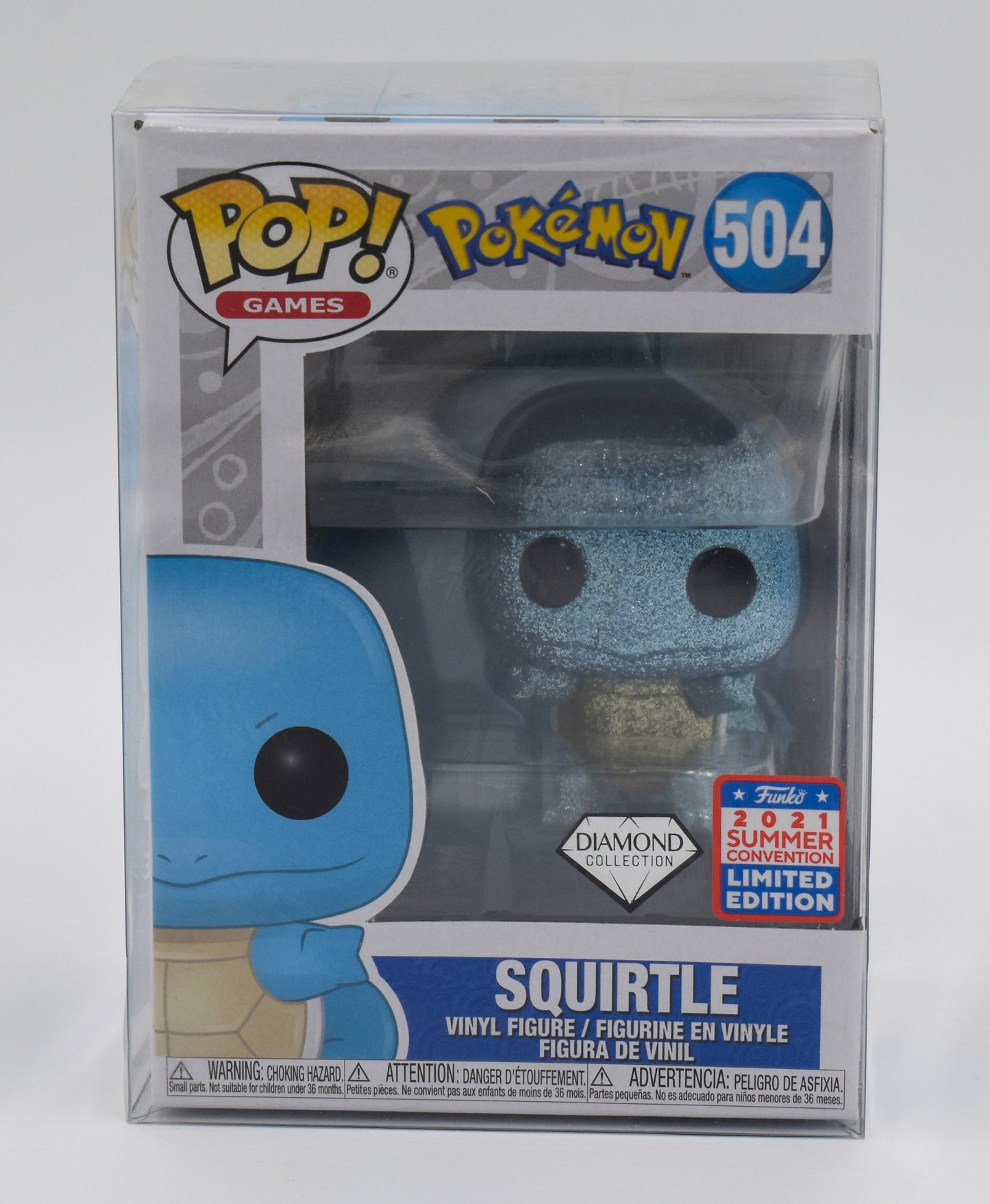 Funko Pop! Pokémon - Squirtle #504 - Diamond -  Summer Convention 2021 Shared Exclusive